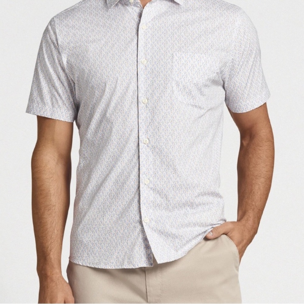 Peter Millar Crown citrus slice sport stretch button down shirt - Picture 2 of 9